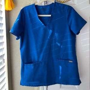 3 pocket casma figs top size small royal blue